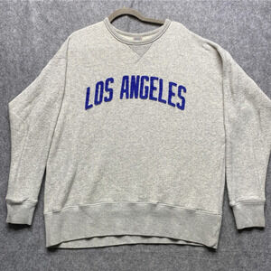 Ebbets Field Flannels Sweatshirt Mens XL Gray Los Angeles Crewneck Cotton